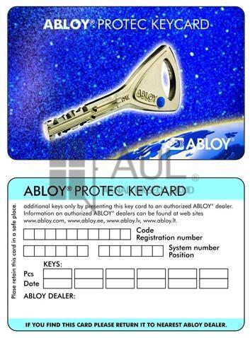 SÜDAMIK ABLOY CY201N PROTEC MATT KROOM võtmekaart aulshop