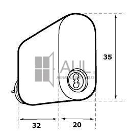 SÜDAMIK ABLOY CY201U NOVEL HARJATUD MESSING joonis aulshop