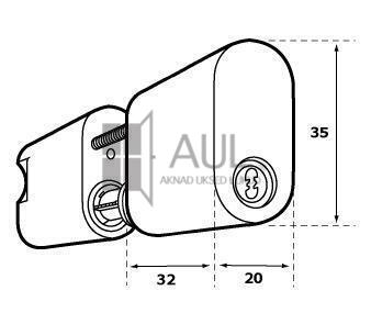 SÜDAMIK ABLOY CY202N PROTEC MATT KROOM joonis aulshop